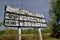 Old wooden baseball scoreboard