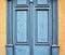 Old wooden blue doors, vintage architecture element