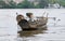 Old wooden boat on Saigon River
