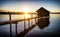 Old wooden boathouse