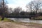 Old wooden bridge across the platte river