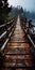 Old Wooden Bridge Through Forest: A Stunning Himalayan Art