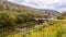 Old wooden bridge in the southern Urals