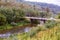 Old wooden bridge in the southern Urals