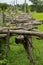 Old wooden bridge, wooden, brown, trees.