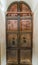 Old wooden brown house door Rustic old reclaimed wood background