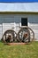 Old wooden buggy wheels