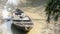 The Old Wooden Canal Boat floating over saltwater water canal of Ganges river delta in the beautiful mangrove forest of Sundarban