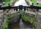 Old wooden canal lock gates on the rochdale canal hebden bridge