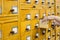 Old wooden card catalogue in library.