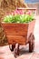 Old Wooden Cart planted flowers.