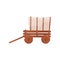 Old wooden cart with tent. Farm wagon. Vehicle for transporting goods. Cartoon vector design