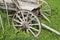 Old wooden cart wheels