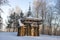 Old wooden chapel of St. Isaac of Dalmatia 1881. Vytegra, Russia