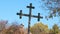 Old wooden christian roadside cross