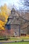 Old wooden church autumn