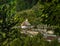 The old wooden church and the cemetery from Novaci-RomÃ¢ni-view from the Ungurenilor plain