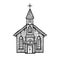 Old wooden church engraving style vector