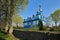 Old wooden church of Holy Life Giving Trinity. Telyadovichi, Kopyl district, Minsk region, Belarus