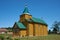 Old wooden Church of the Life-Giving Trinity in agro-town Knyaginin, Myadel district, Minsk region, Belarus