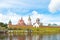 Old wooden churches in the village of Staraya Ladoga, the place of Foundation of Russia,