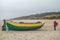 Old wooden clinker built fishboat in Jantar, northern Poland