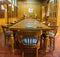 Old wooden conference table