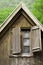 Old wooden cottage roof and window