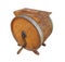 Old wooden crank butter churn isolated