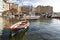 Old wooden dinghy in the harbour at Camogli