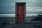 Old wooden door at the beach