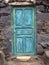 Old wooden door in blue