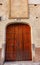 Old Wooden Door White Wall Walking Street Granada Spain