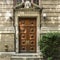 Old wooden doors & brick wall