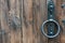 Old wooden doors. Iron rings on the gate. Decoration elements of buildings, vintage iron door handles, knockers and gong handle