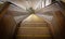 Old Wooden Escalator At Pedestrians\\\' Tunnel St. Anna\\\'s Tunnel