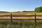 Old wooden fence in a rural field