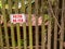 Old wooden fence with a sign beware of dog - POZOR NA PSA