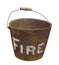 Old wooden fire bucket isolated.