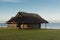 Old wooden fishermen`s hut along the baltic sea