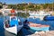 Old wooden fishing boats moored in Tsilivi