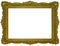 Old wooden gilded rectangle Frame on white background