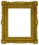 Old wooden gilded rectangle Frame on white background