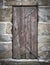 Old wooden hinged door