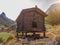 Old wooden house. Blatten. Zermatt in Switzerland.