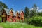 Old wooden house in the cottage panoramic