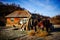 Old wooden house in Fundatura Ponorului, Hunedoara county, Roman