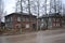 Old wooden house  on the street in Borovichi