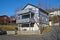 Old wooden houses with balconies in Halden