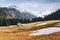 Old wooden hut in spring High Tatras